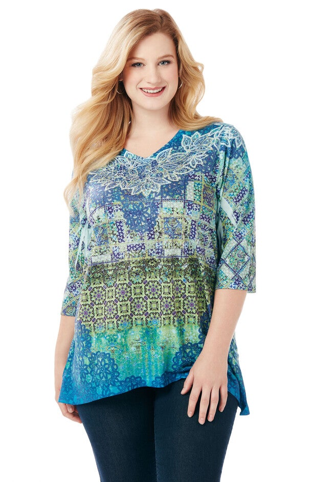 Soft Shadows Top, TEAL, hi-res image number null