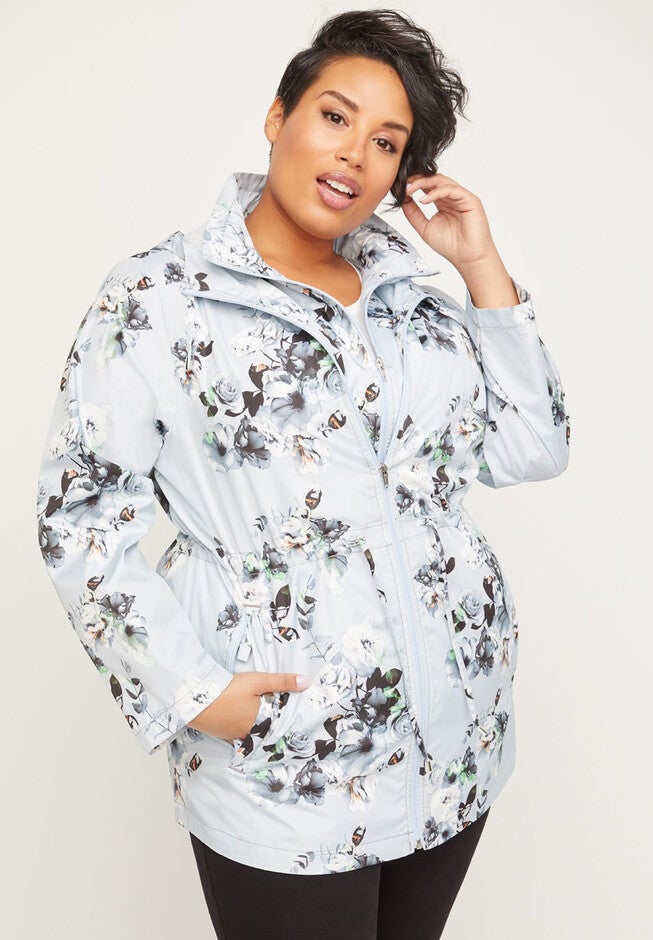 Floral Packable Parka, PASTEL BOUQUET, hi-res image number 0