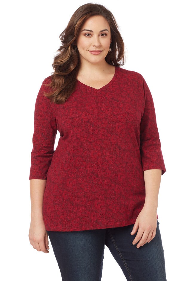Love Notes 3/4-Sleeve Tee, RED, hi-res image number null
