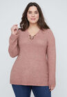 Grommet Textured Sweater, SEDONA CLAY, hi-res image number null