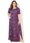 Scoopneck Maxi Dress, CLASSIC RED MONO FLORAL, hi-res image number null