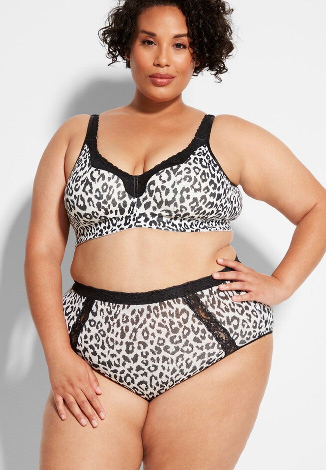 Fashion No-Wire Cotton Comfort Bra, BRUSHED ANIMAL, hi-res image number 0