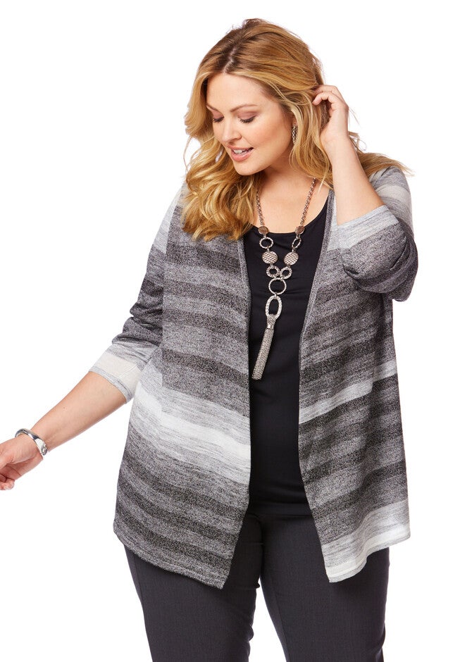 Curator Cardigan, GRAY OMBRE, hi-res image number null