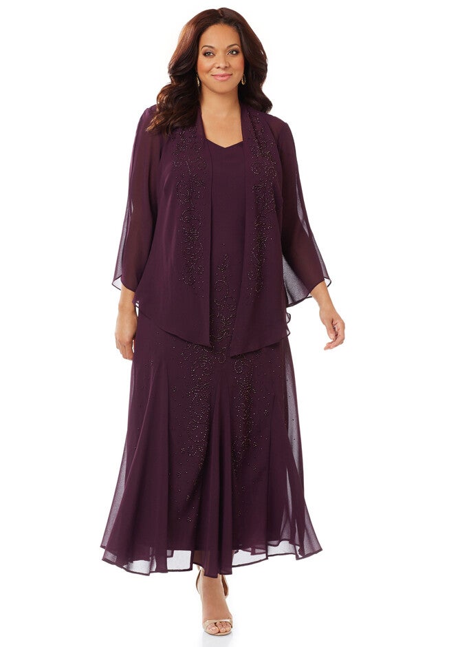 Polished Presence Jacket Dress, VINTAGE PLUM, hi-res image number 0
