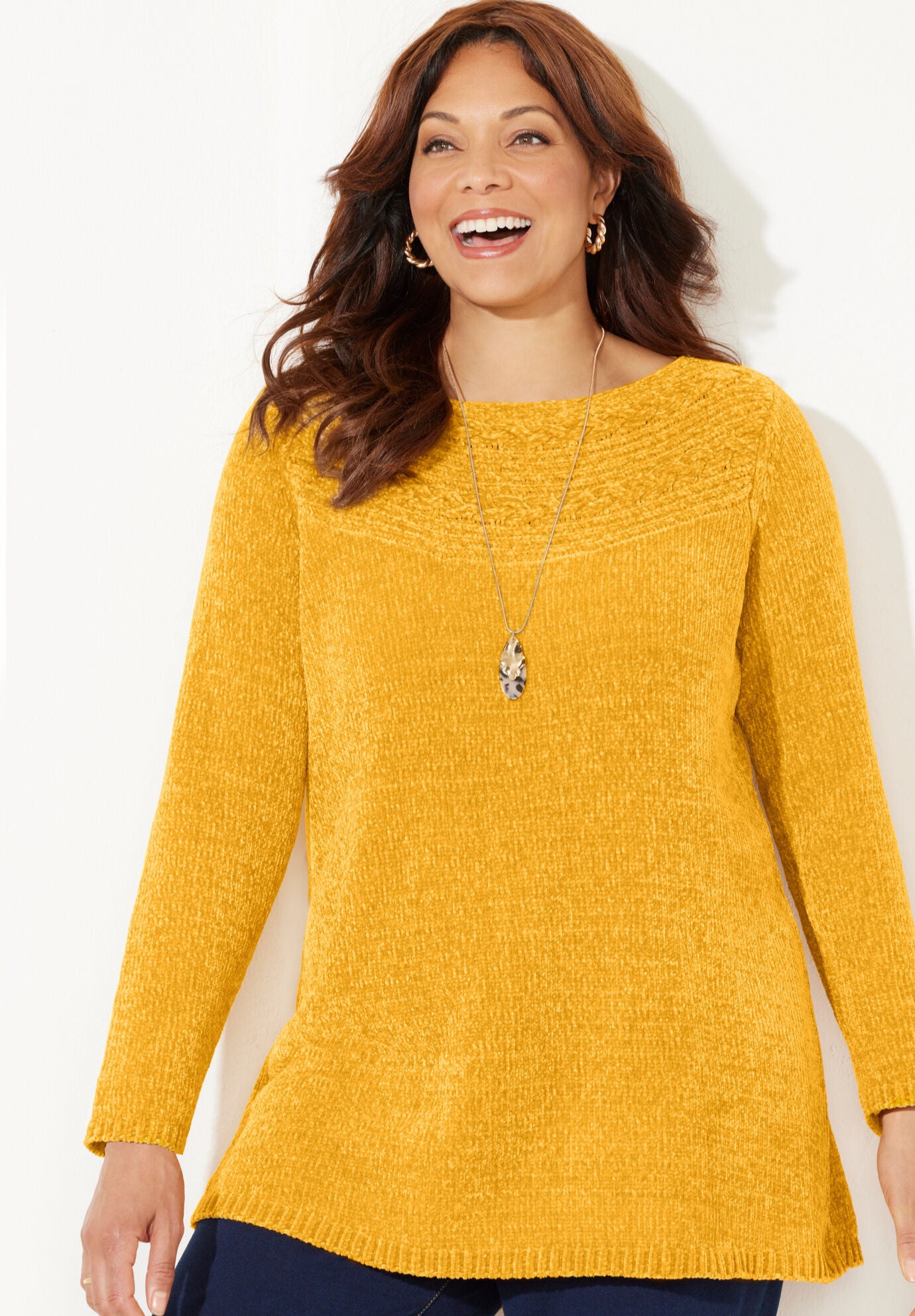 Chenille tunic sweater clearance