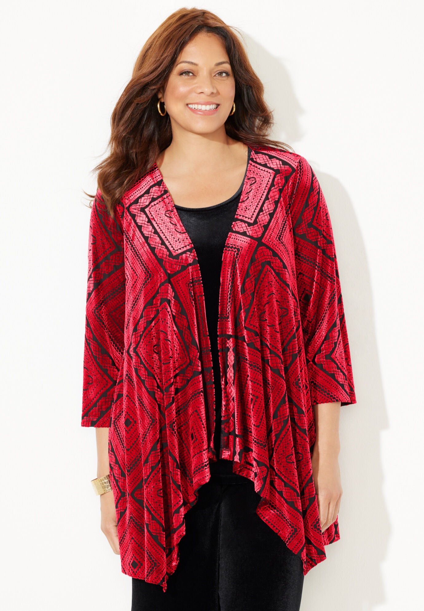 Plus size cascade cardigan deals