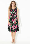 Promenade A-Line Dress, BLACK FLORAL, hi-res image number null