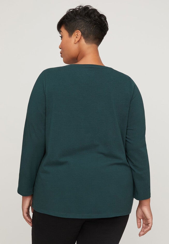 Long Sleeve Silvery Scroll Top, , on-hover image number null