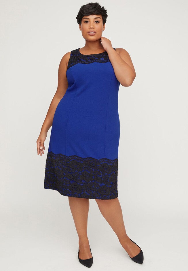 Black Label Sapphire & Lace Dress, BRILLIANT SAPPHIRE, hi-res image number 0