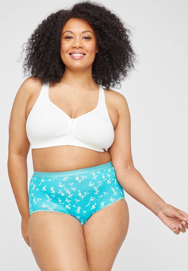 Cotton Full Brief Panty, BOUDOIR FLORAL BLUEBIRD, hi-res image number 0