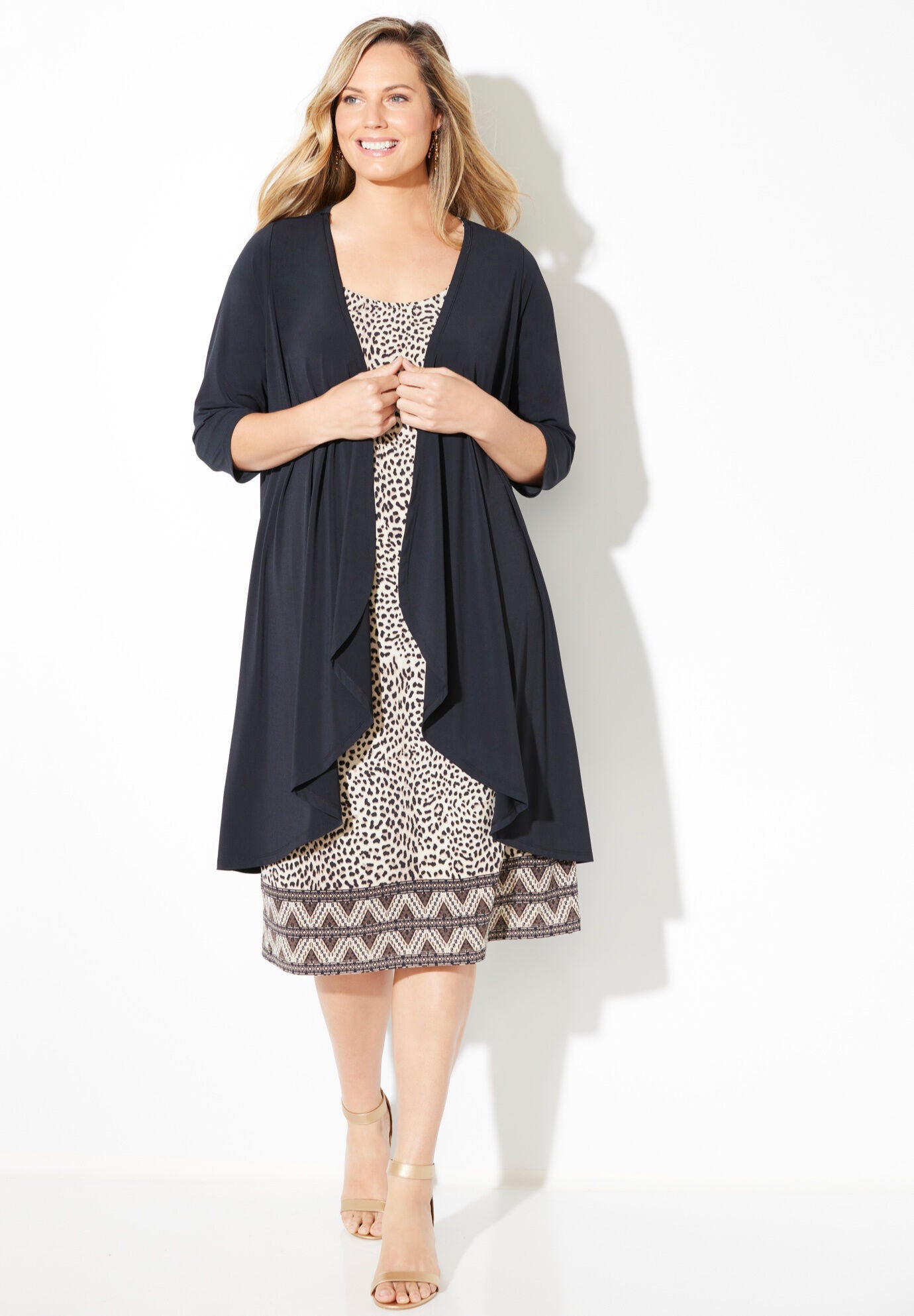 plus size long jacket dresses