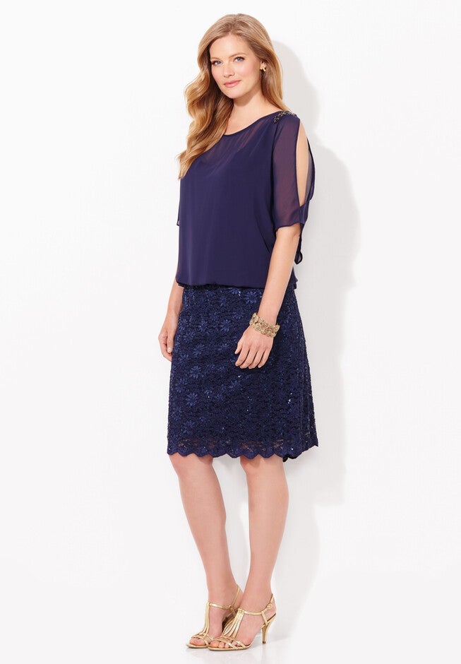 Romantic Evening Dress, MARINER NAVY, hi-res image number null