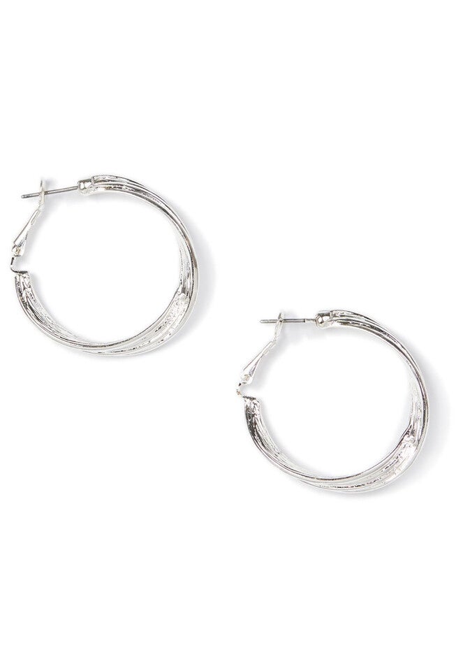 Twisted Hoop Earrings, SILVER, hi-res image number null