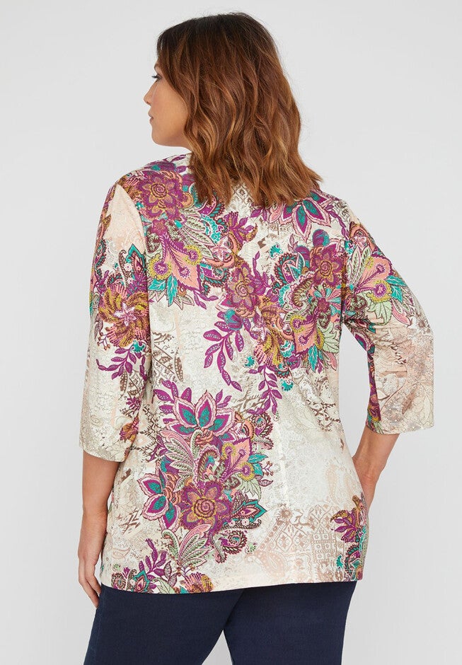 Embroidered Lace Camelia Top, , on-hover image number null