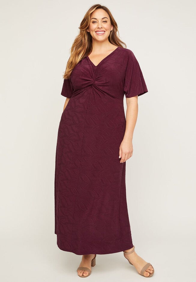 Pinewood Twist-Knot Maxi Dress, MULLED WINE, hi-res image number 0