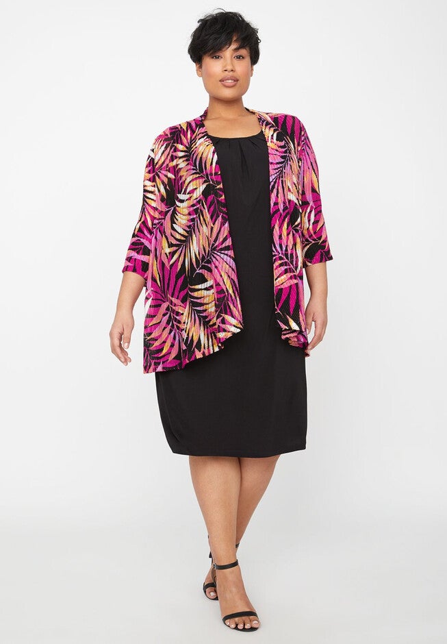 Passion Flower Jacket Dress, DEEP AZALEA, hi-res image number null