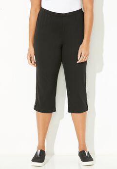 Black Plus Size Capri Leggings
