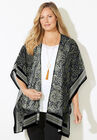 Scarf Print Kimono, BLACK PAISLEY FLORAL, hi-res image number null