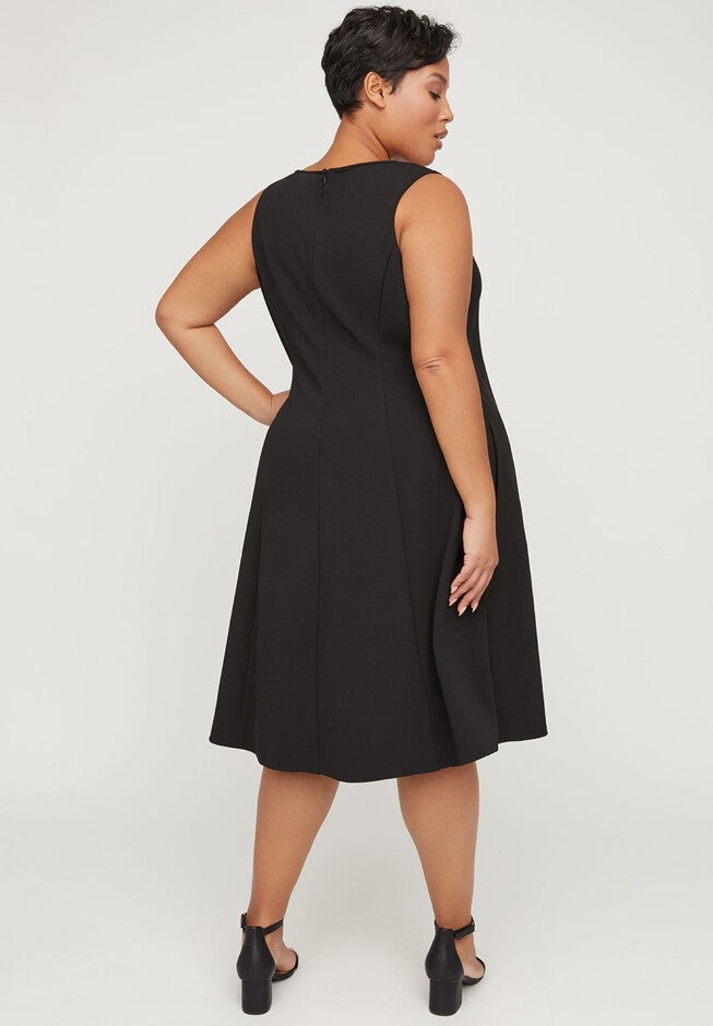 Black Label Soutache Fit & Flare Dress with Pockets, , on-hover image number null