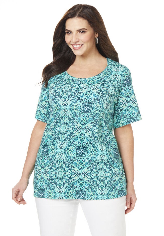 Striking Symmetry Tee, MARINER NAVY GEO AQUA, hi-res image number null