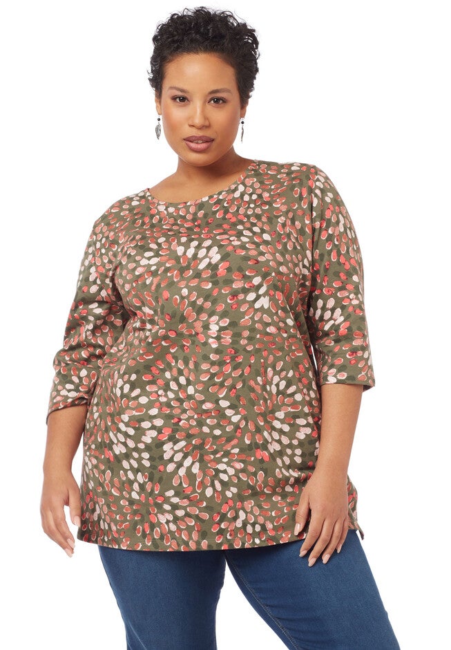 Pick Of Print Easy Fit Tee, DUSKY GREEN, hi-res image number null