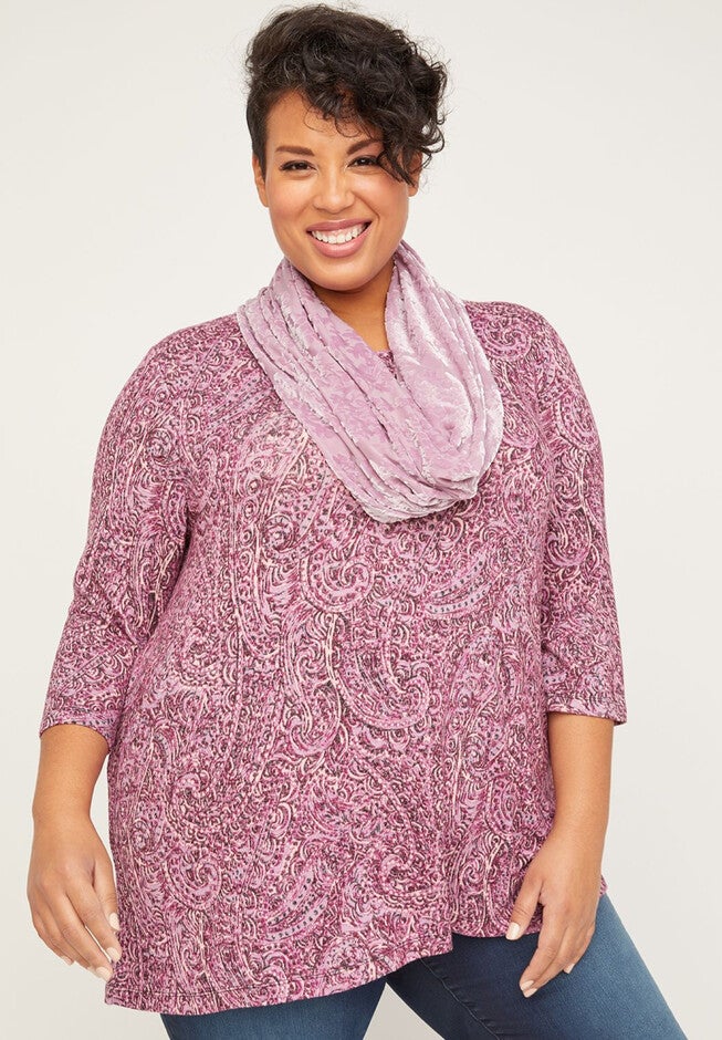 ComfySoft Paisley Duet Scarf Tunic, , hi-res image number null