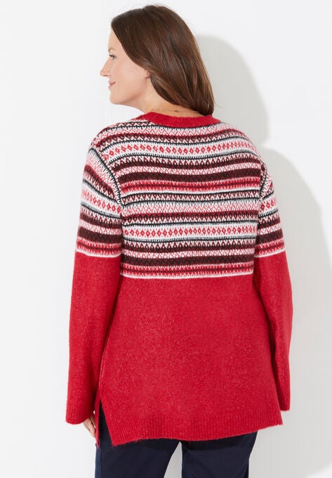Fair Isle Pullover Sweater, , on-hover image number null
