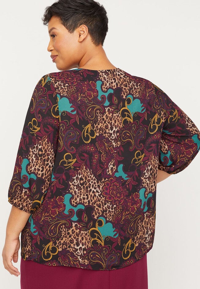 Black Label Dreamscape Georgette Blouse, , on-hover image number null