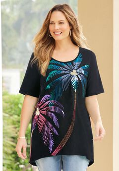 Slub Knit Sparkling Sequin Tee