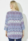 Lace Trim Gauze Blouse, , on-hover image number null