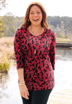 Suprema® 3/4 Sleeve V-Neck Tee