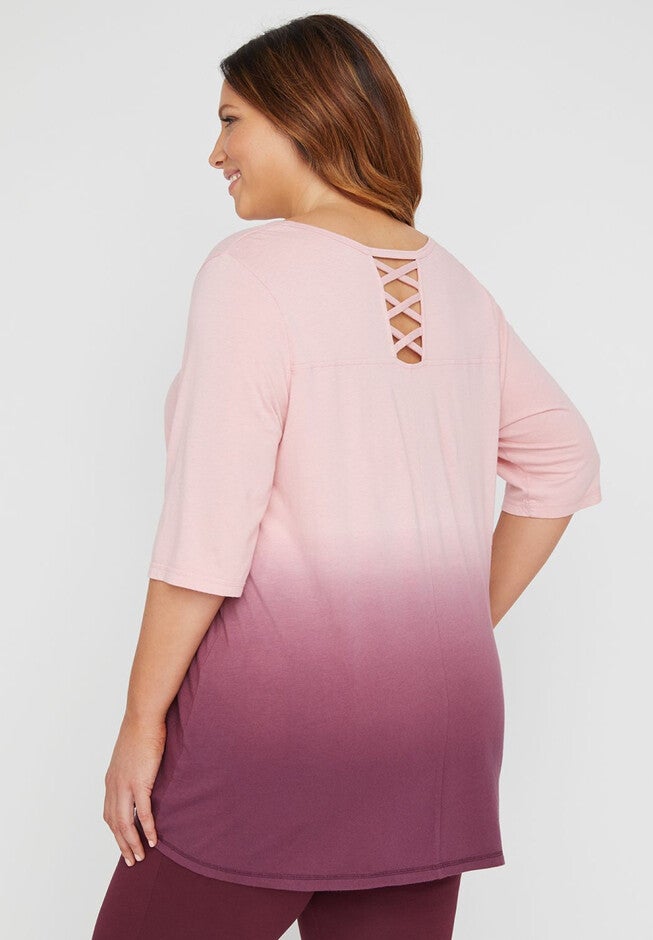 Soft Ombre Pink Twist Tunic, , on-hover image number 1
