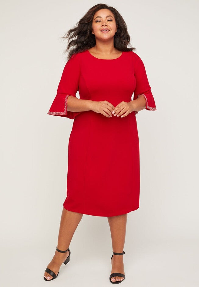Balcony Dream Shift Dress, RED, hi-res image number null