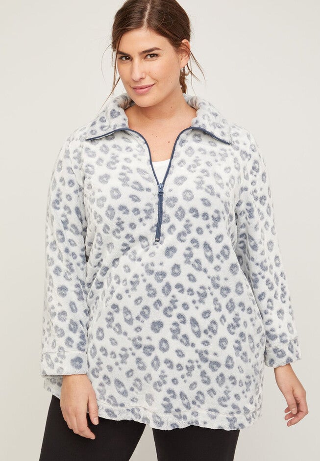 Snow Leopard-Print Pullover, ANIMAL PRINT, hi-res image number null