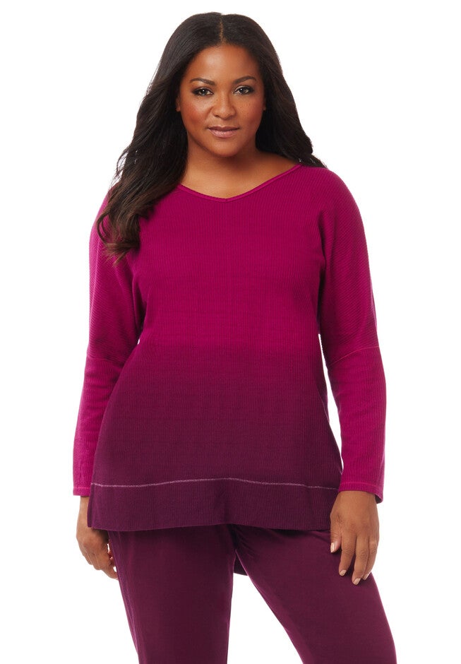 Dip Dye Pullover, DEEP AZALEA, hi-res image number null
