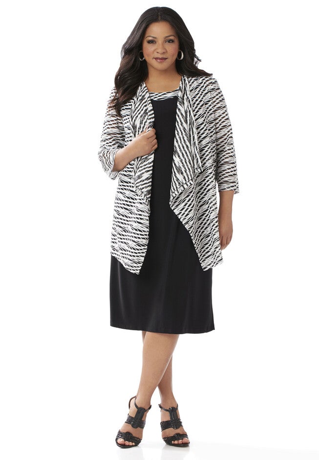 Blurred Waves Dress, WHITE, hi-res image number null