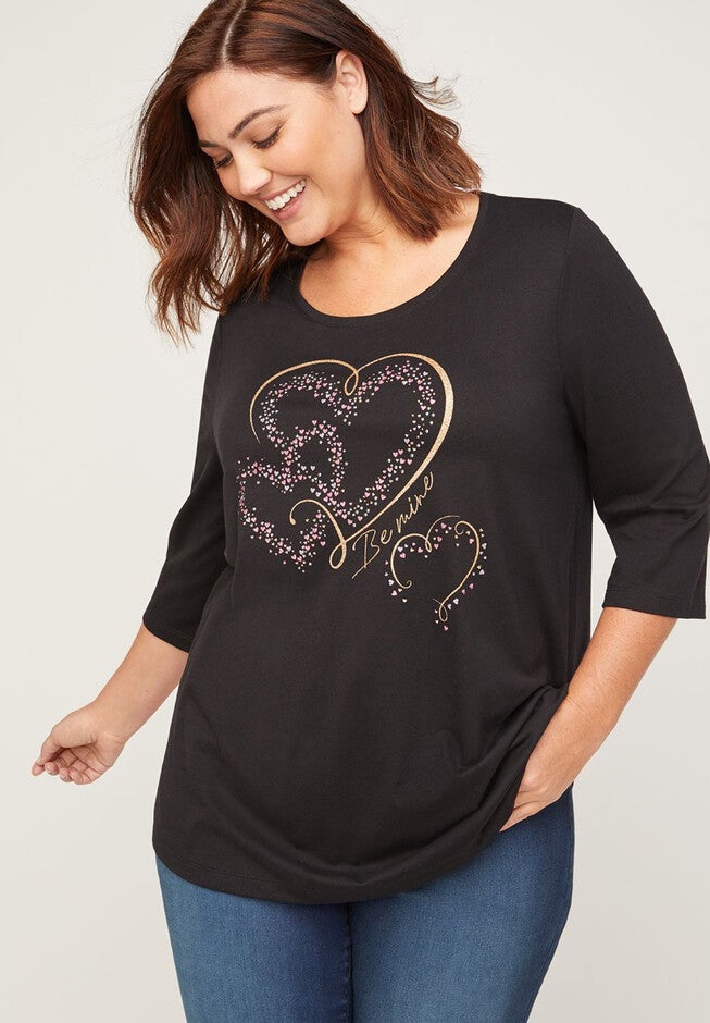 Be Mine Shimmer Tee, BLACK, hi-res image number null