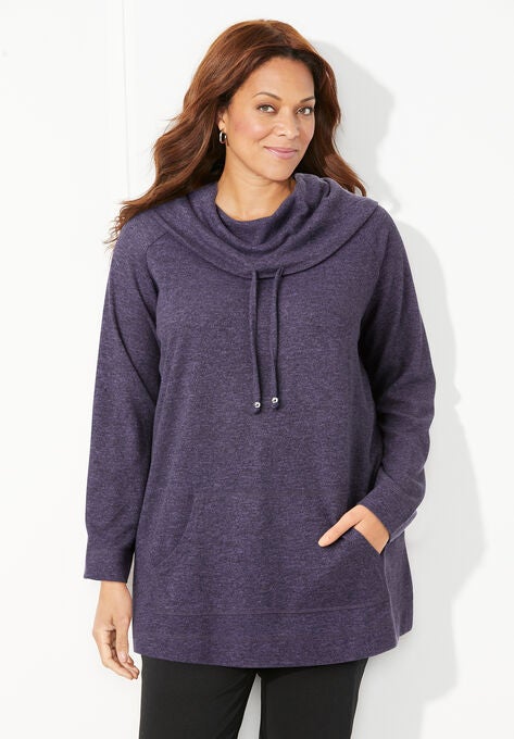 Impossibly Soft Cowlneck Top, VINTAGE LAVENDER, hi-res image number null