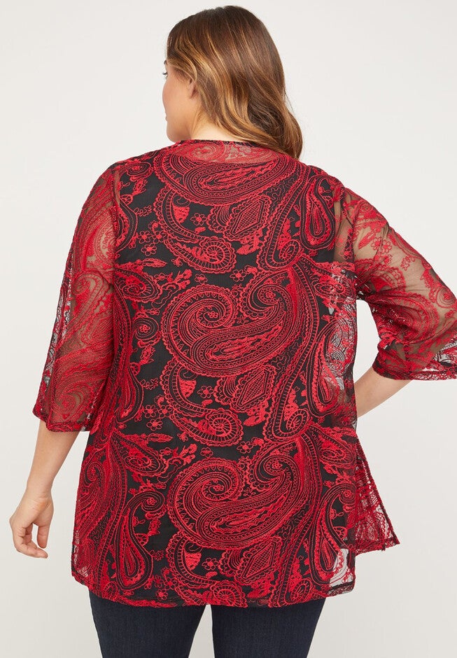 Embroidered Paisley Overpiece, , on-hover image number null