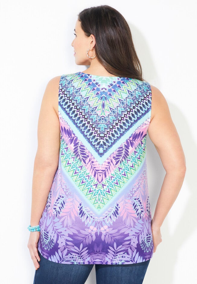 Sparkling Crochet Trim Tank, , on-hover image number null