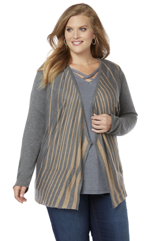 Light Cascade Cardigan, HEATHER GREY, hi-res image number 0