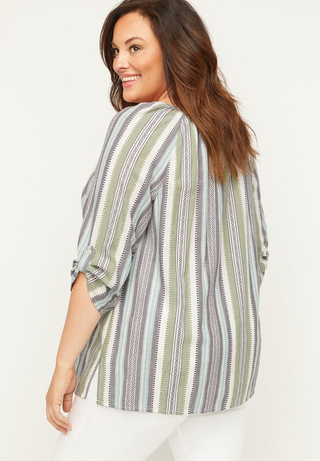 Embroidered Harbor Peasant Top, , on-hover image number null