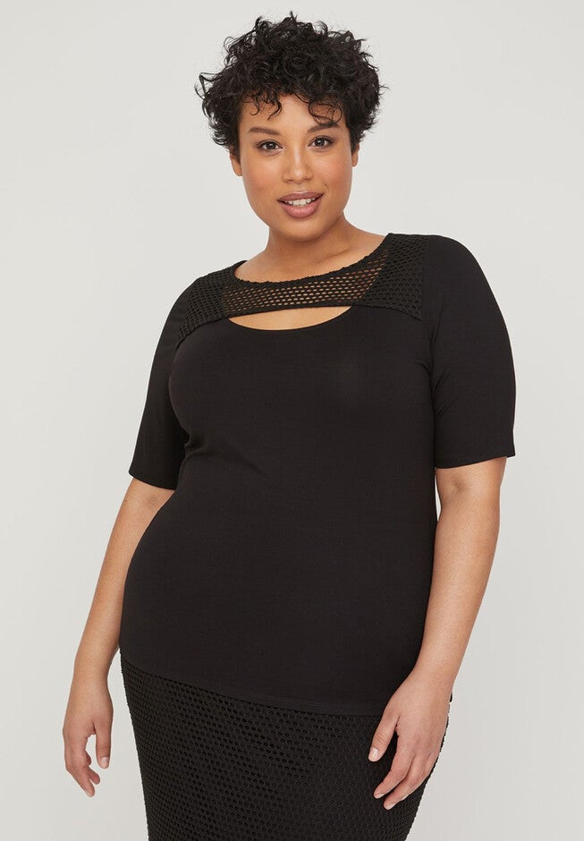 Curvy Collection Artistry Top, BLACK, hi-res image number null