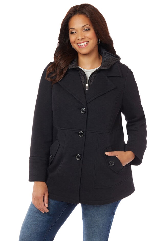 Sweatshirt Jacket, BLACK, hi-res image number null
