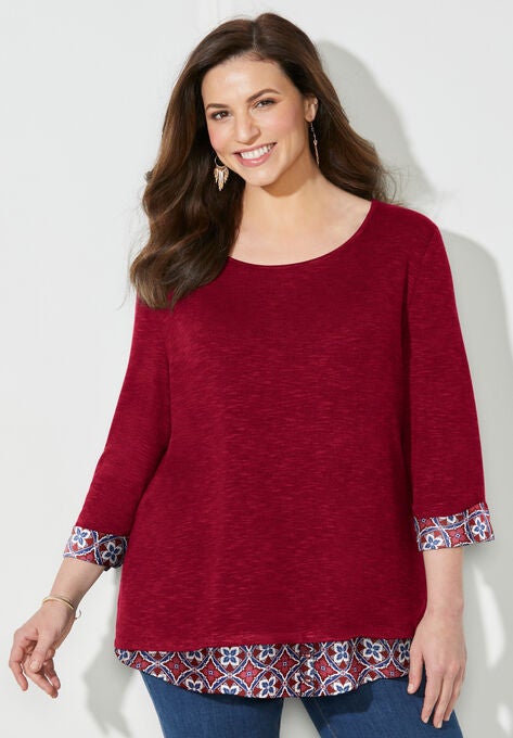 Impossibly Soft Duet Tunic, RICH BURGUNDY, hi-res image number null