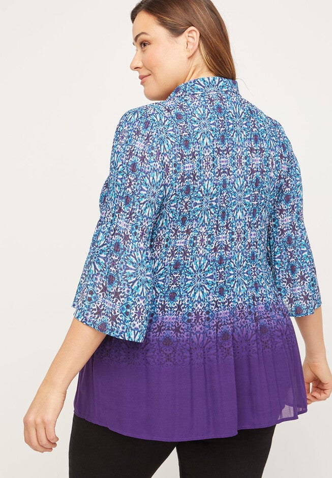 Park Place Buttonfront Pleated Top, , on-hover image number 1