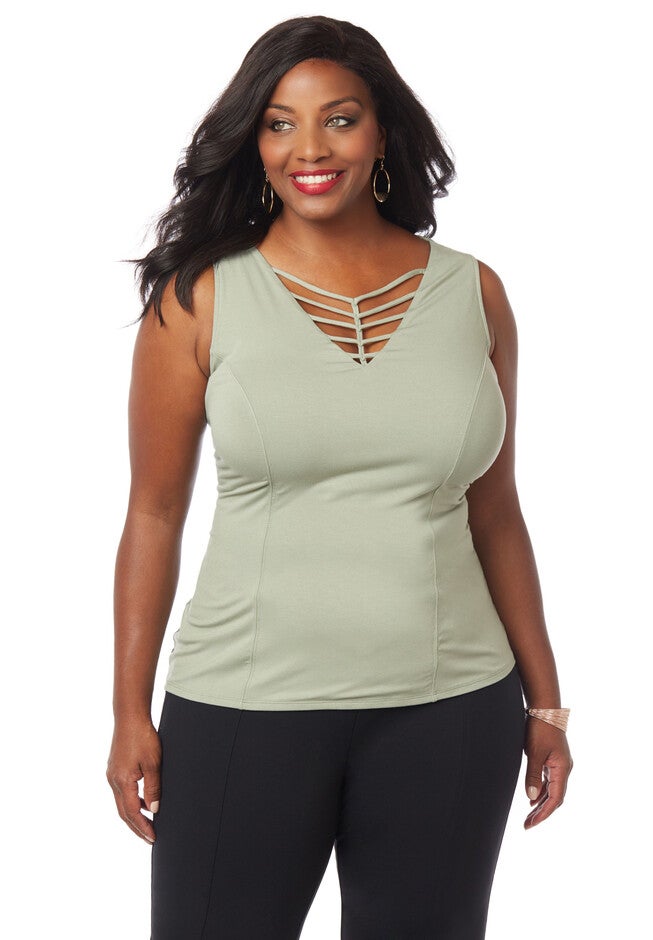 Curvy Collection Chevron Tank, SEAGRASS, hi-res image number 0