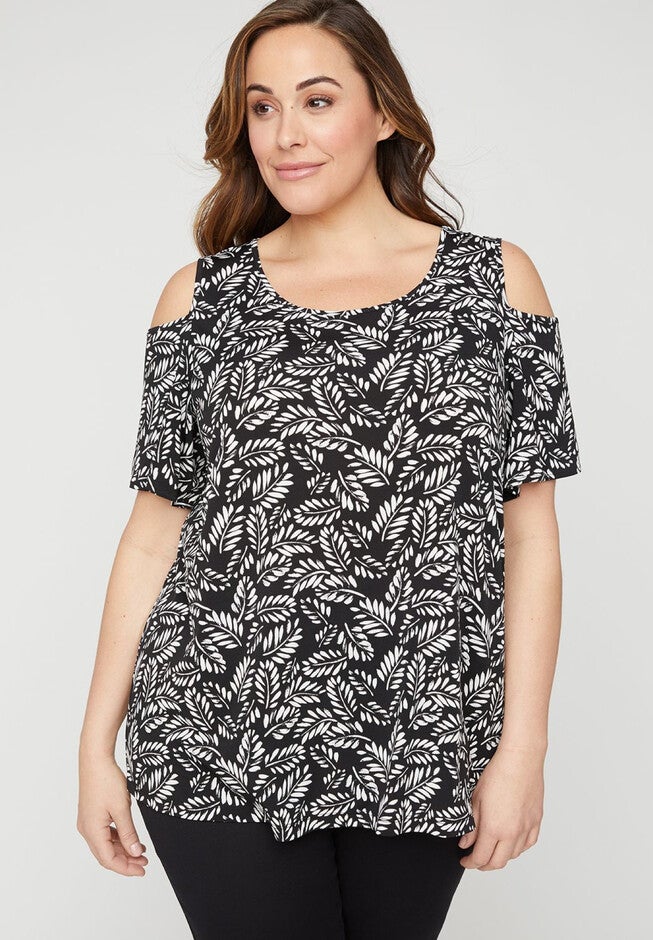 The Paradise Top, BLACK AND WHITE FOLIAGE, hi-res image number null