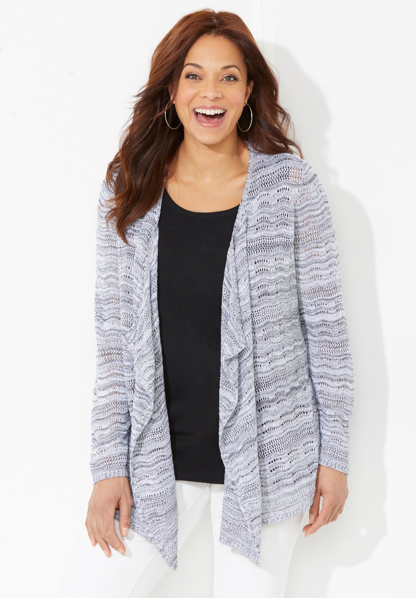Plus size cascade cardigan on sale