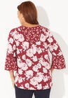 Twin-Print Georgette Peasant Blouse, , on-hover image number null
